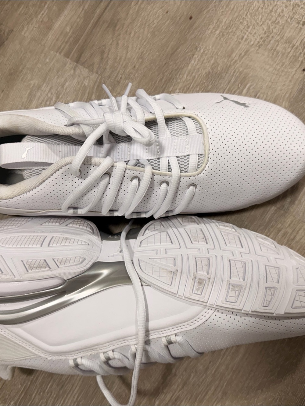 Puma Men’s White Perforated Lace-Up Sneakers